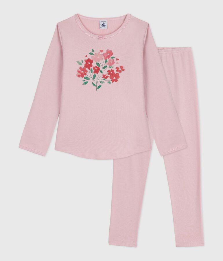 Pigiama bambina in cotone rosa