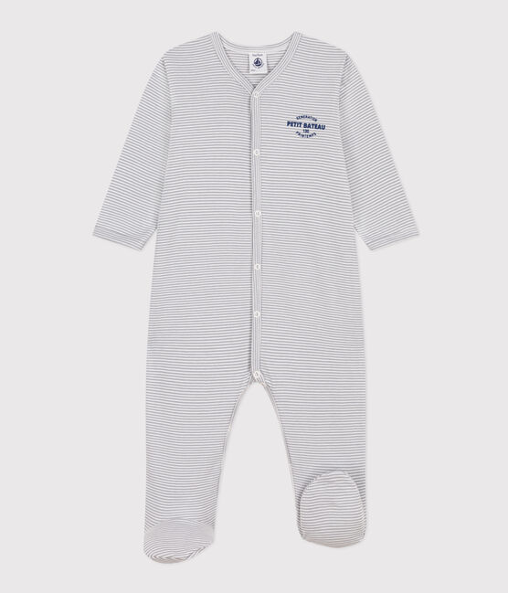Pigiama bebè in cotone millerighe PIGEON/ MARSHMALLOW