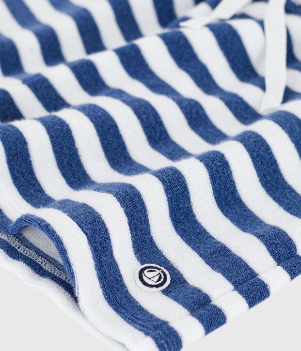 Shorts in cotone a righe bambina blu/bianco