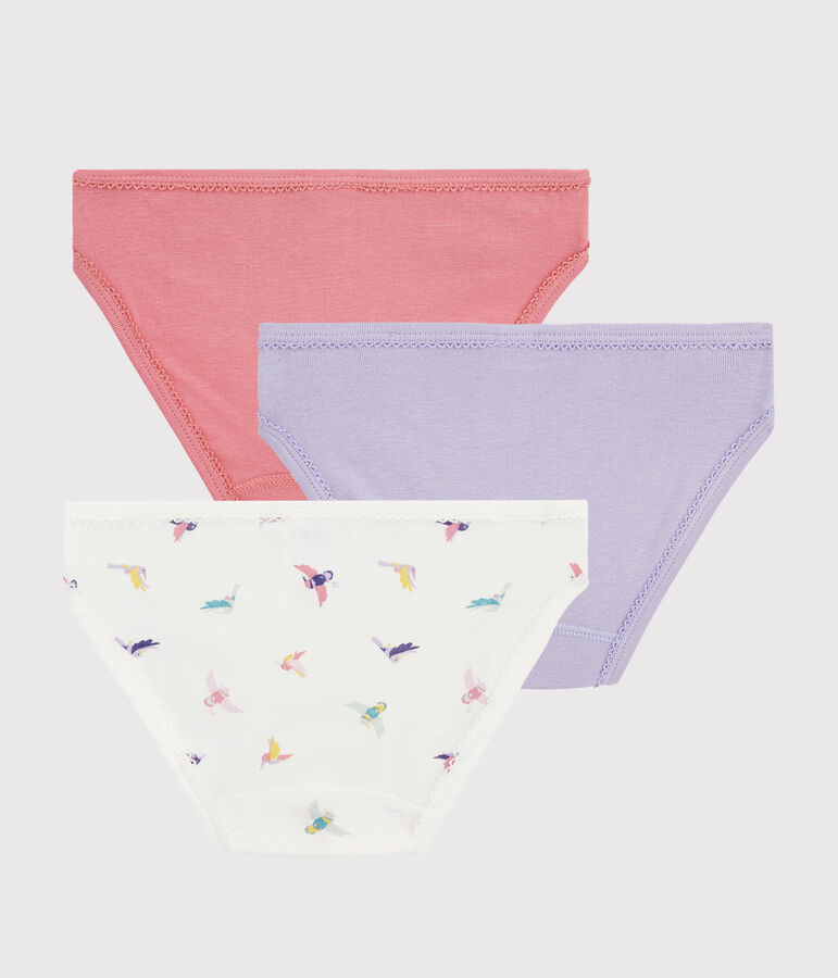 Confezione da 3 slip fantasia uccello da bambina variante 1