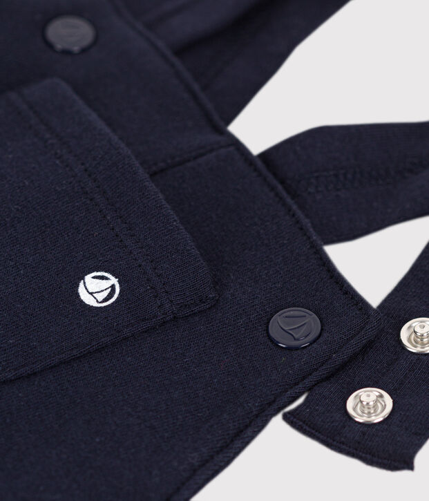 Salopette lunga in jersey spesso per beb&egrave; blu