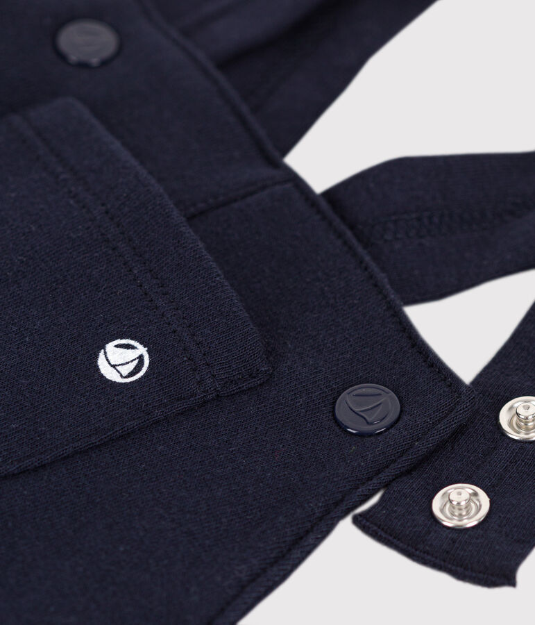 Salopette lunga in jersey spesso per beb&egrave; blu SMOKING