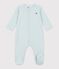 Pigiama in cotone millerighe neonato verde/bianco