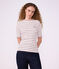 T-shirt a maniche corte in cotone a righe donna bianco/rosso