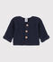 Cardigan bebè in tricot in cotone a punto legaccio blu SMOKING