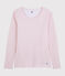 T-shirt in lana e cotone Donna rosa CHARME/bianco MARSHMALLOW