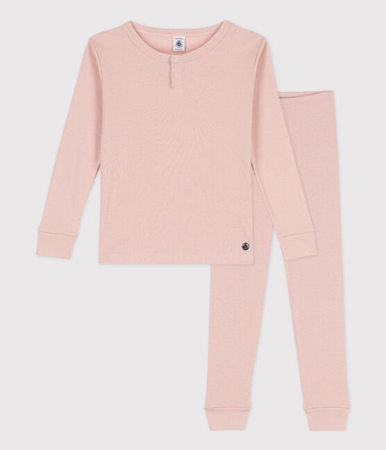 Pigiama tinta unita bambino unisex in cotone e Lyocell rosa SALINE