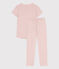 Pigiama bambina manica corta in cotone a pois SALINE/ MARSHMALLOW