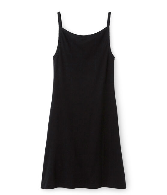Chemise à bretelles femme coton/laine/soie nero NOIR
