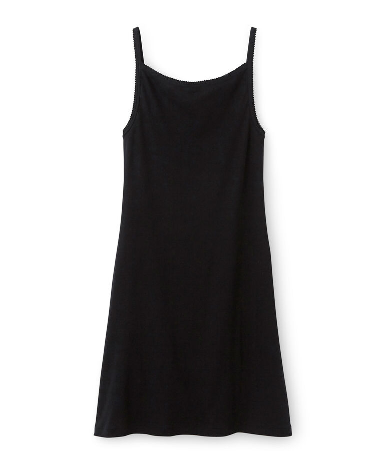 Chemise &agrave; bretelles femme coton/laine/soie nero