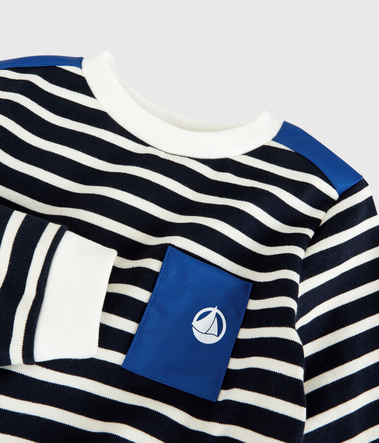 Felpa in jersey bambino blu/bianco