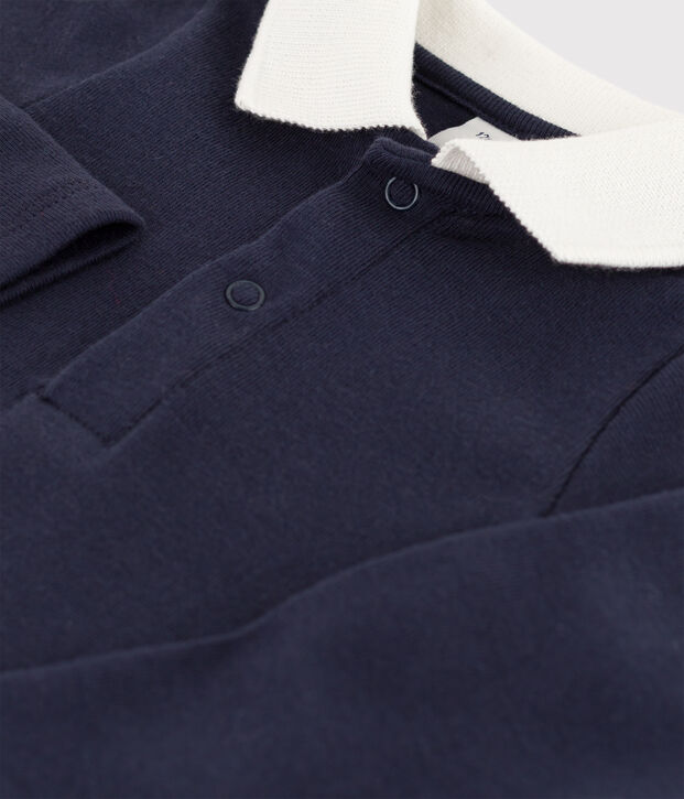 Body con colletto a polo in cotone tinta unita neonata SMOKING