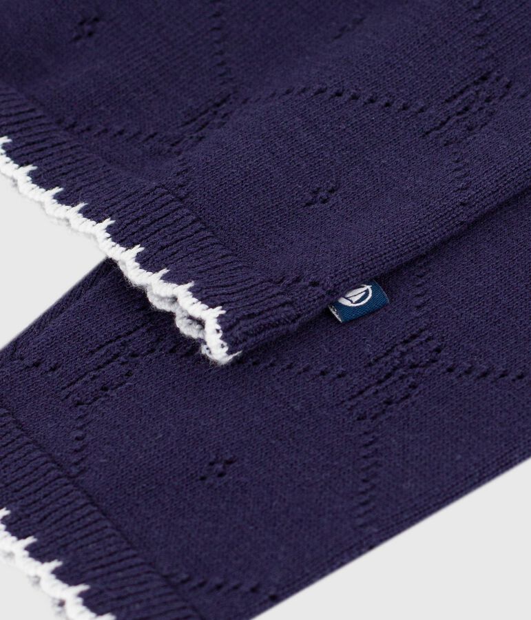 Cardigan in cotone tinta unita bambino blu