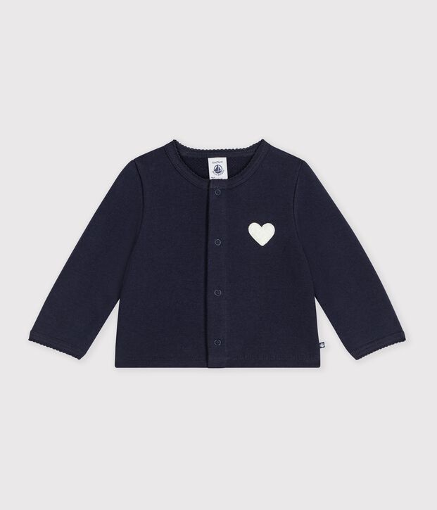 Cardigan in cotone tinta unita con stemma a cuore neonato SOIR