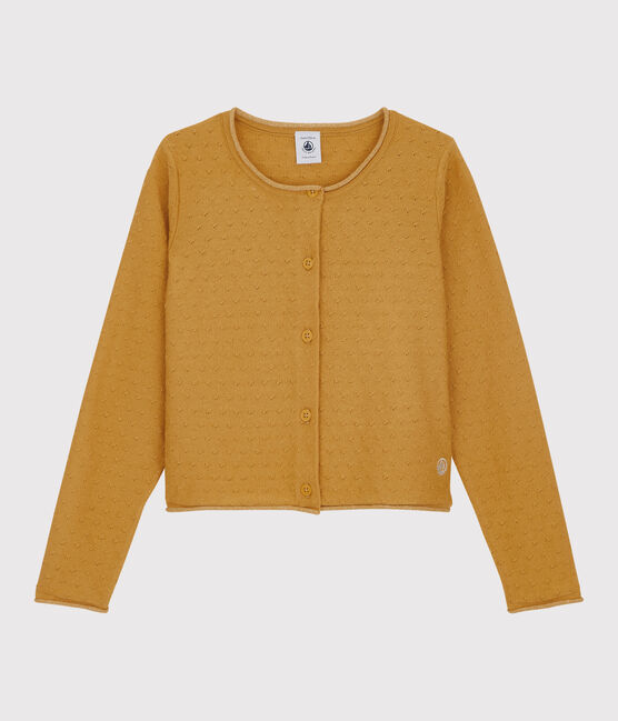 Cardigan lana e cotone bambina giallo BOUDOR