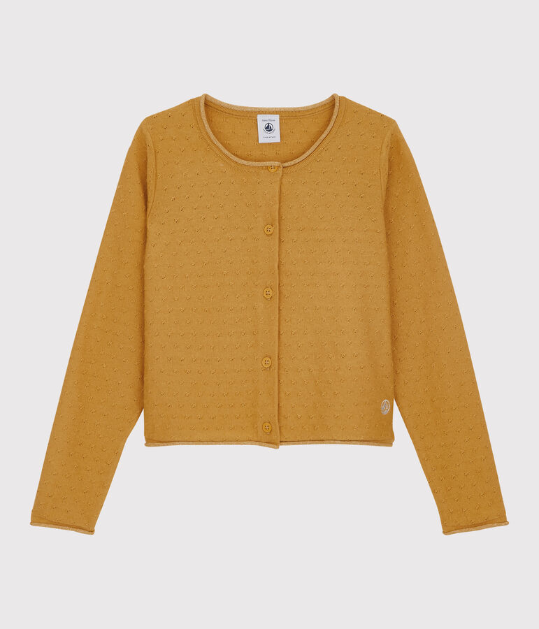 Cardigan lana e cotone bambina giallo