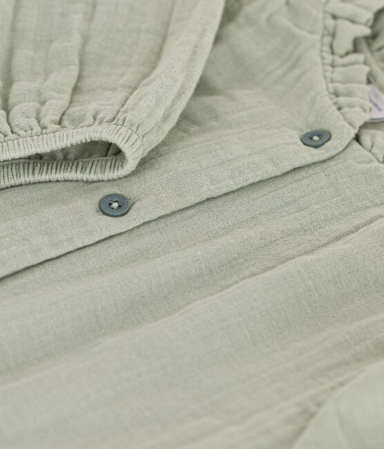 Blusa in garza di cotone bambina verde HERBIER