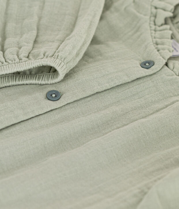 Blusa in garza di cotone bambina verde
