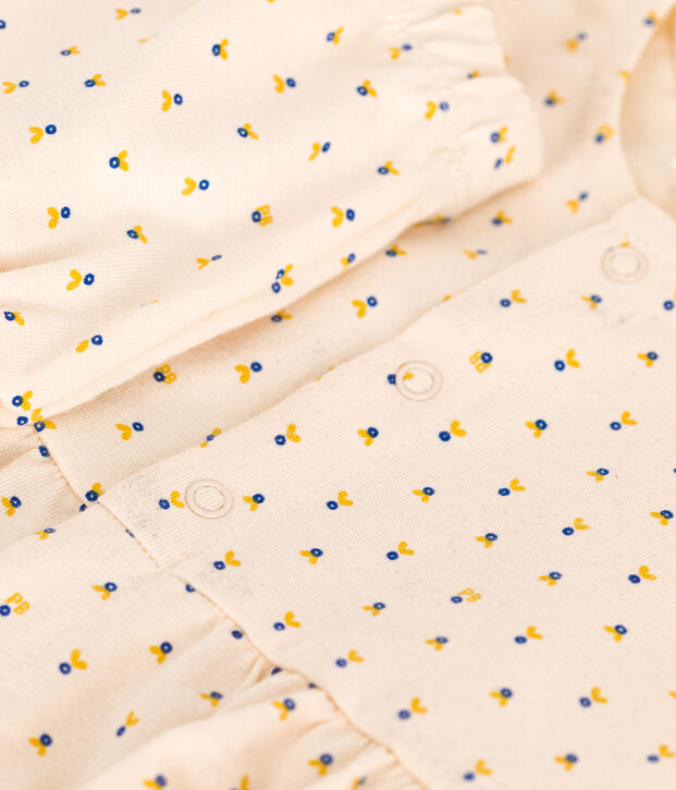 Abito senza maniche con bloomer in jersey leggero neonato ecru/multicolore