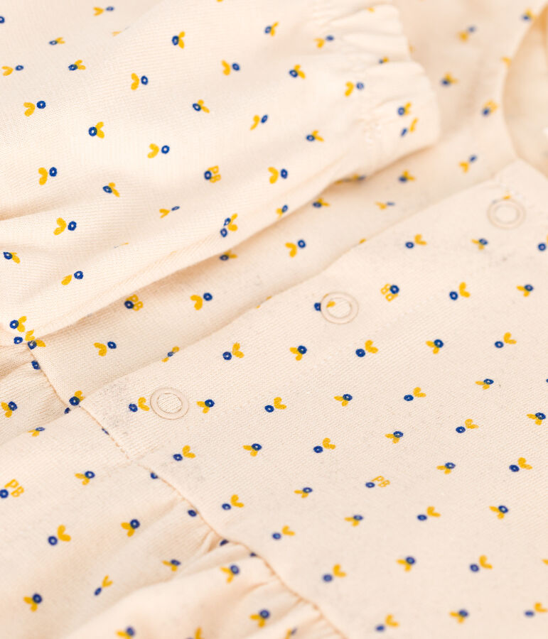 Abito senza maniche con bloomer in jersey leggero neonato ecru/multicolore