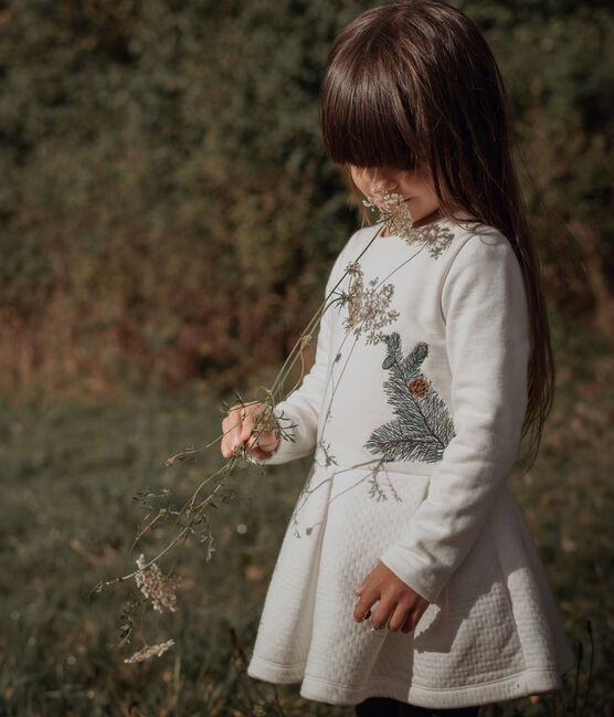 Abito bambina Petit Bateau x Deyrolle bianco MARSHMALLOW