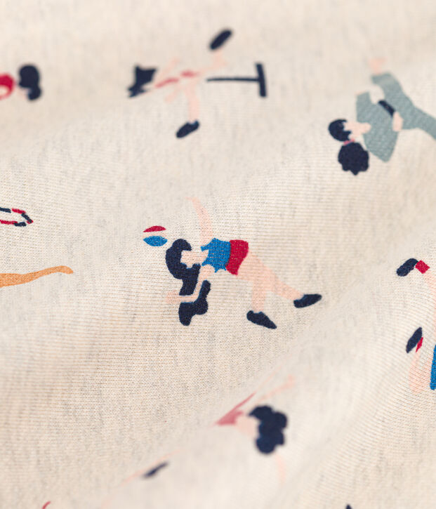 Gonna in felpa bambina beige/multicolore