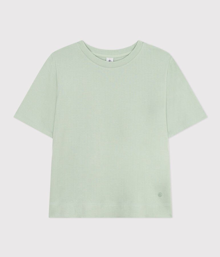 T-shirt LE BOXY in cotone donna verde HERBIER