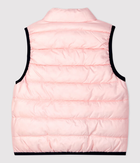 Piumino per  bebè senza maniche reversibile in poliestere riciclato rosa MINOIS