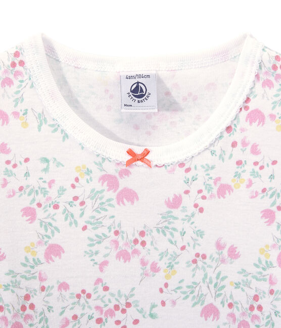 Camicia da notte bambina maniche lunghe stampata bianco ECUME/bianco MULTICO