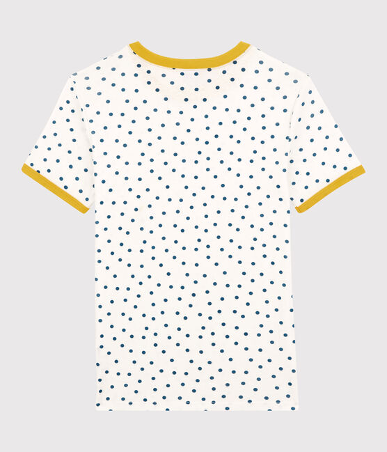 T-shirt girocollo a pois in cotone Donna bianco MARSHMALLOW/ MALLARD