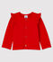 Cardigan in molleton bebè femmina rosso TERKUIT