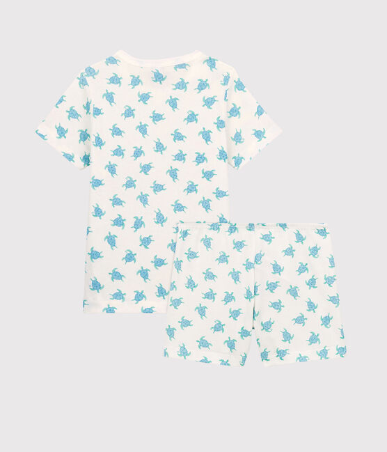 Pigiama corto bambina bambino in cotone bianco MARSHMALLOW/bianco MULTICO