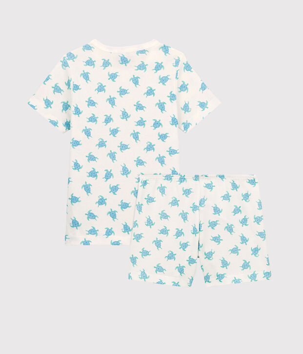 Pigiama corto bambina bambino in cotone bianco/multicolore