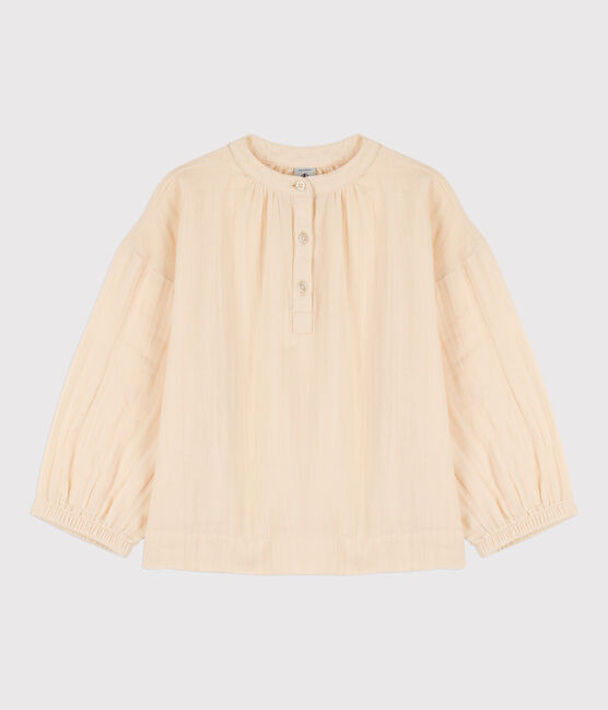 Blusa in garza di cotone bambina ecru AVALANCHE