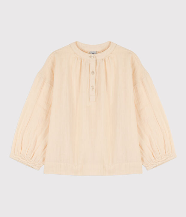 Blusa in garza di cotone bambina ecru