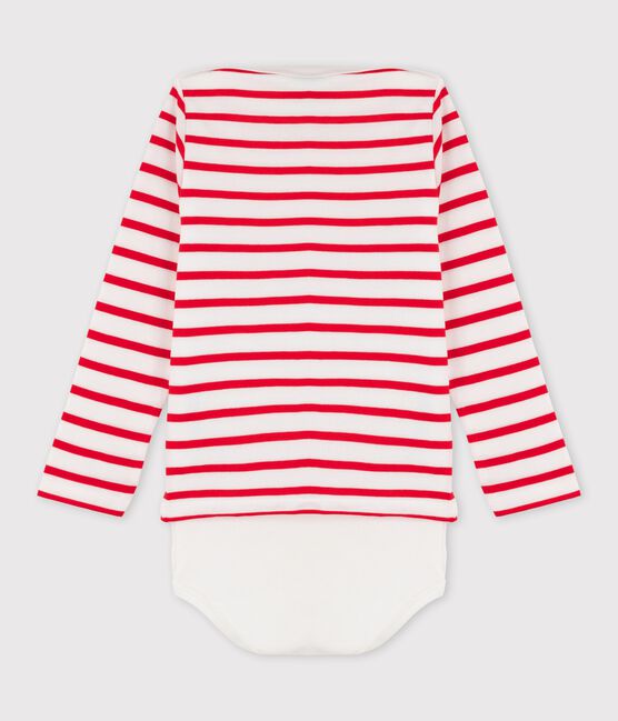 Body marinière bebè femmina/maschio bianco MARSHMALLOW/rosso PEPS