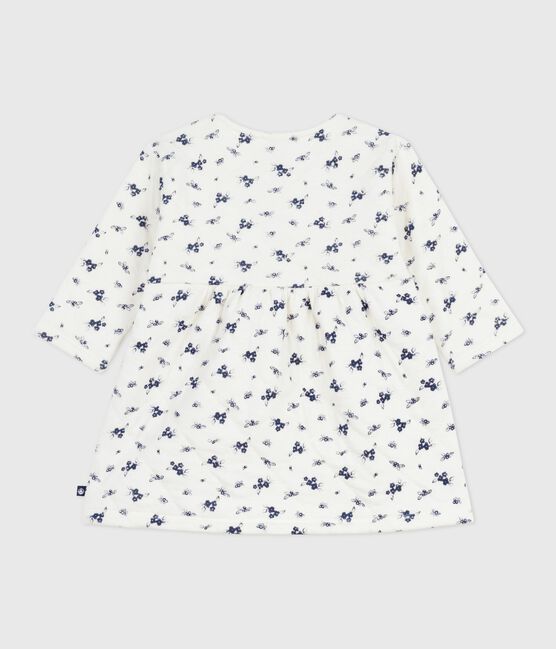 Abito a maniche lunghe in cotone con stampa a fiori neonata blu MILK/ SOIR