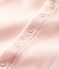 Cardigan bebè in costina 2x2 di cotone biologico rosa FLEUR