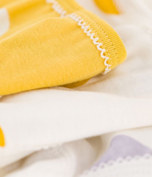 Confezione da 3 slip bambina a pois in cotone multicolore