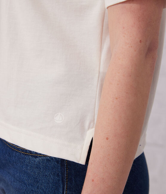 T-shirt LE BOXY in cotone donna bianco MARSHMALLOW