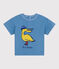 T-shirt a maniche corte in cotone tinta unita neonato blu ALASKA