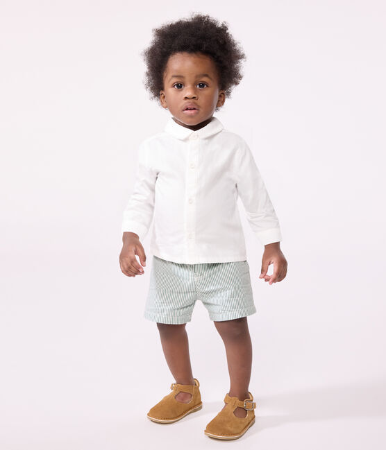 Camicia in cotone tinta unita neonato bianco ECUME