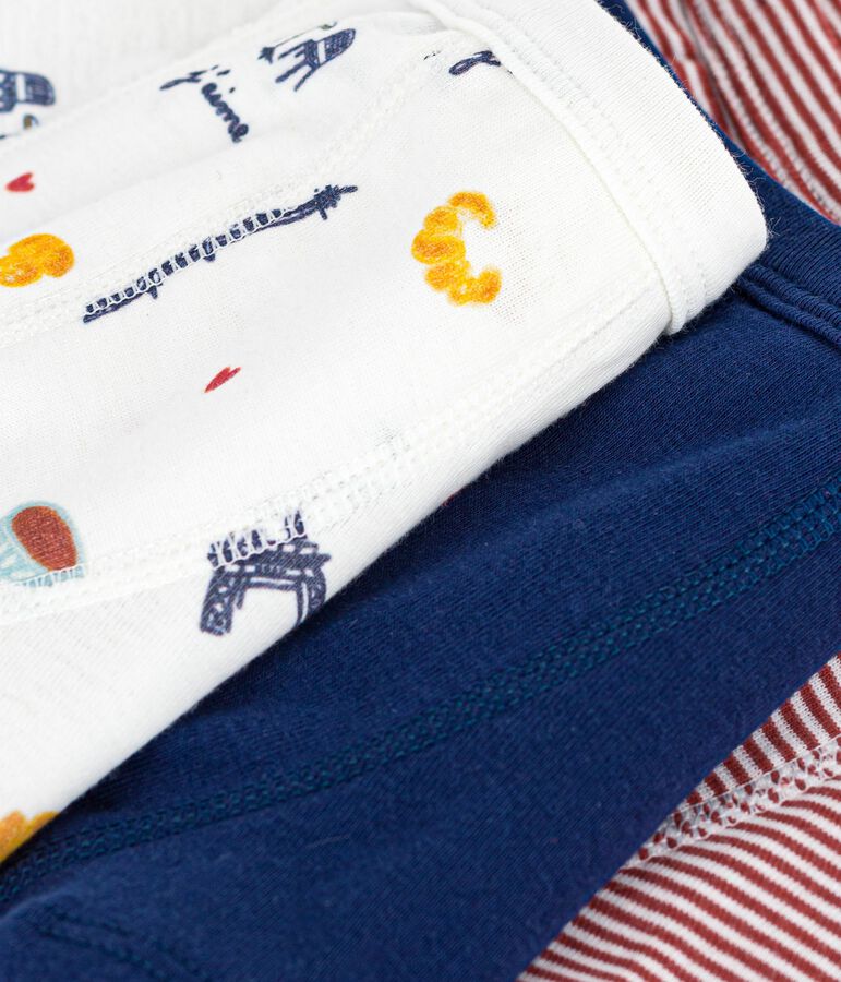 Set di boxer in cotone con stampa Parigi in vita bambino multicolore