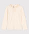 T-shirt maniche lunghe in cotone bambina ecru AVALANCHE