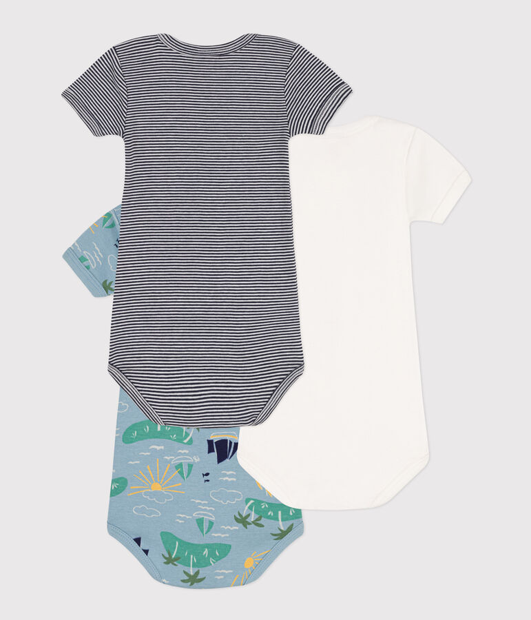 Confezione da 3 body a maniche corte esploratori in cotone multicolore