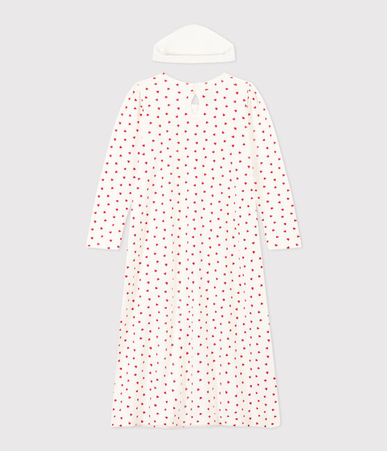 Camicia da notte e coroncina bambina in ciniglia bianco MARSHMALLOW/rosso TERKUIT