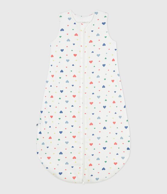 Sacco nanna neonato in cotone con cuore stampato TOG 2 bianco MARSHMALLOW/bianco MULTICO