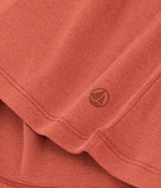 T-shirt L'ICONIQUE girocollo in cotone Donna marrone FAMEUX