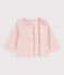 Cardigan bebè in velluto di cotone rosa SALINE