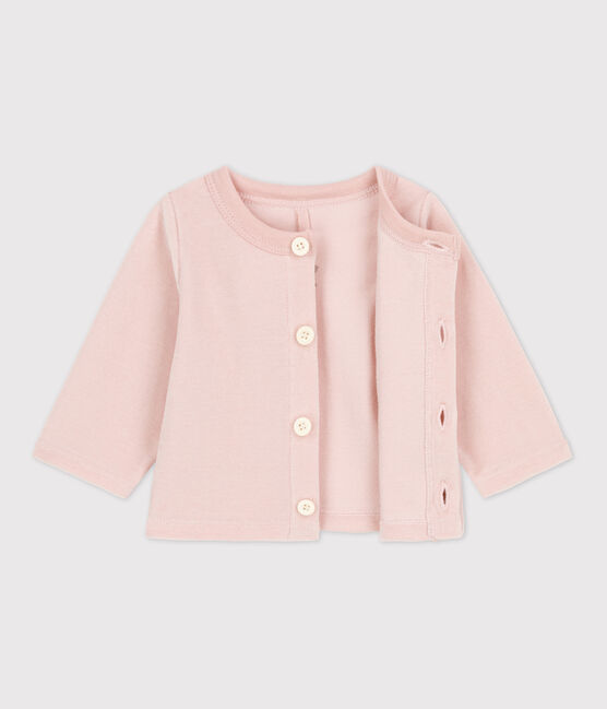 Cardigan bebè in velluto di cotone rosa SALINE